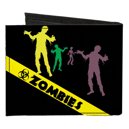Canvas Bi-Fold Wallet - Zombies Biohazard Black Yellow Green