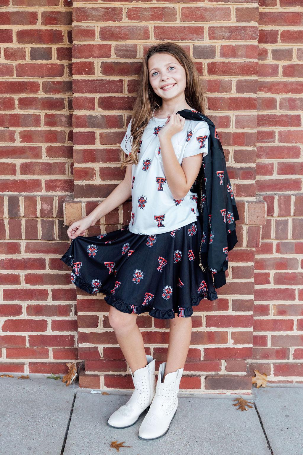 Texas Tech Black Raider Red Twirl Skort