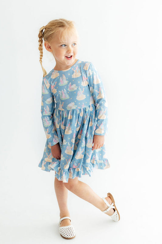Nativity L/S Ruffle Hem Twirl Dress