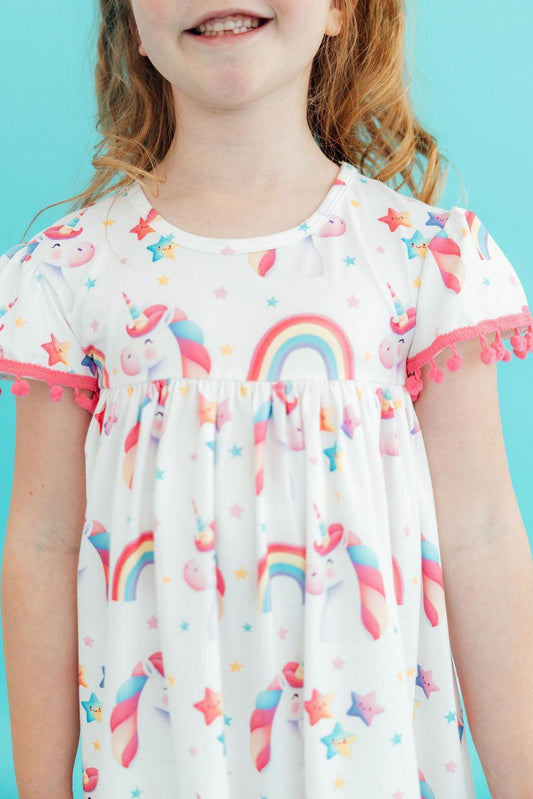 Unicorn Magic Pom Pom Dress