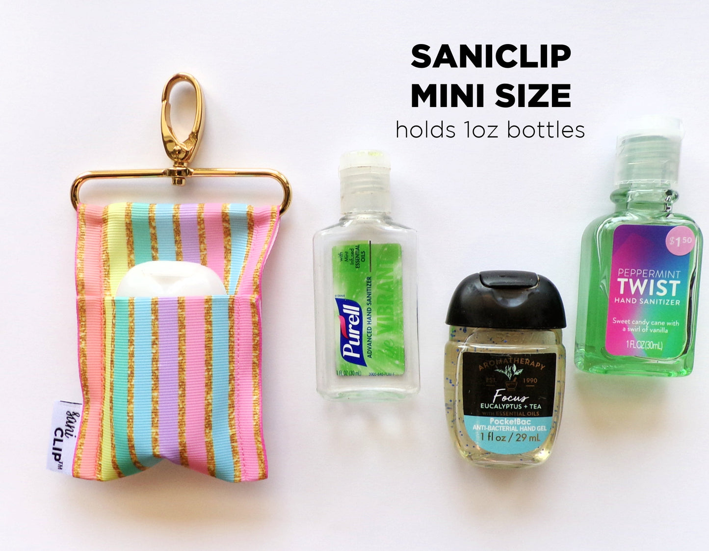Feminine Floral SaniClip Hand Sanitizer Holder - made to order