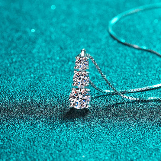 Moissanite 925 Sterling Silver Jewelry Set - Ring Earring Pendant Gift