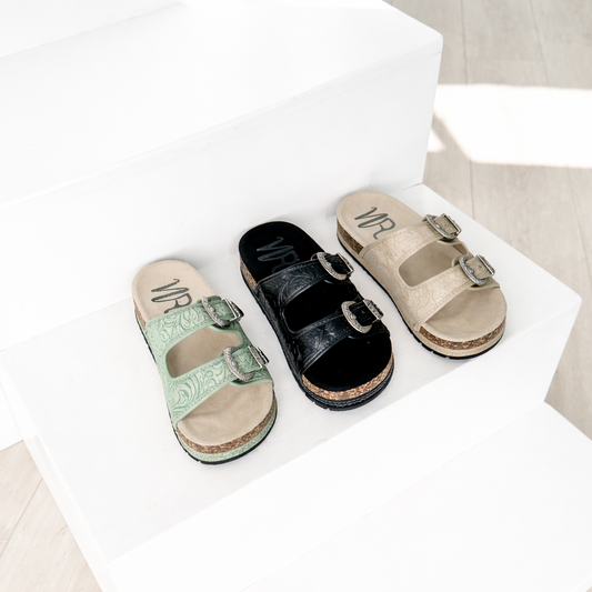 Morgana Western Sandal in Green