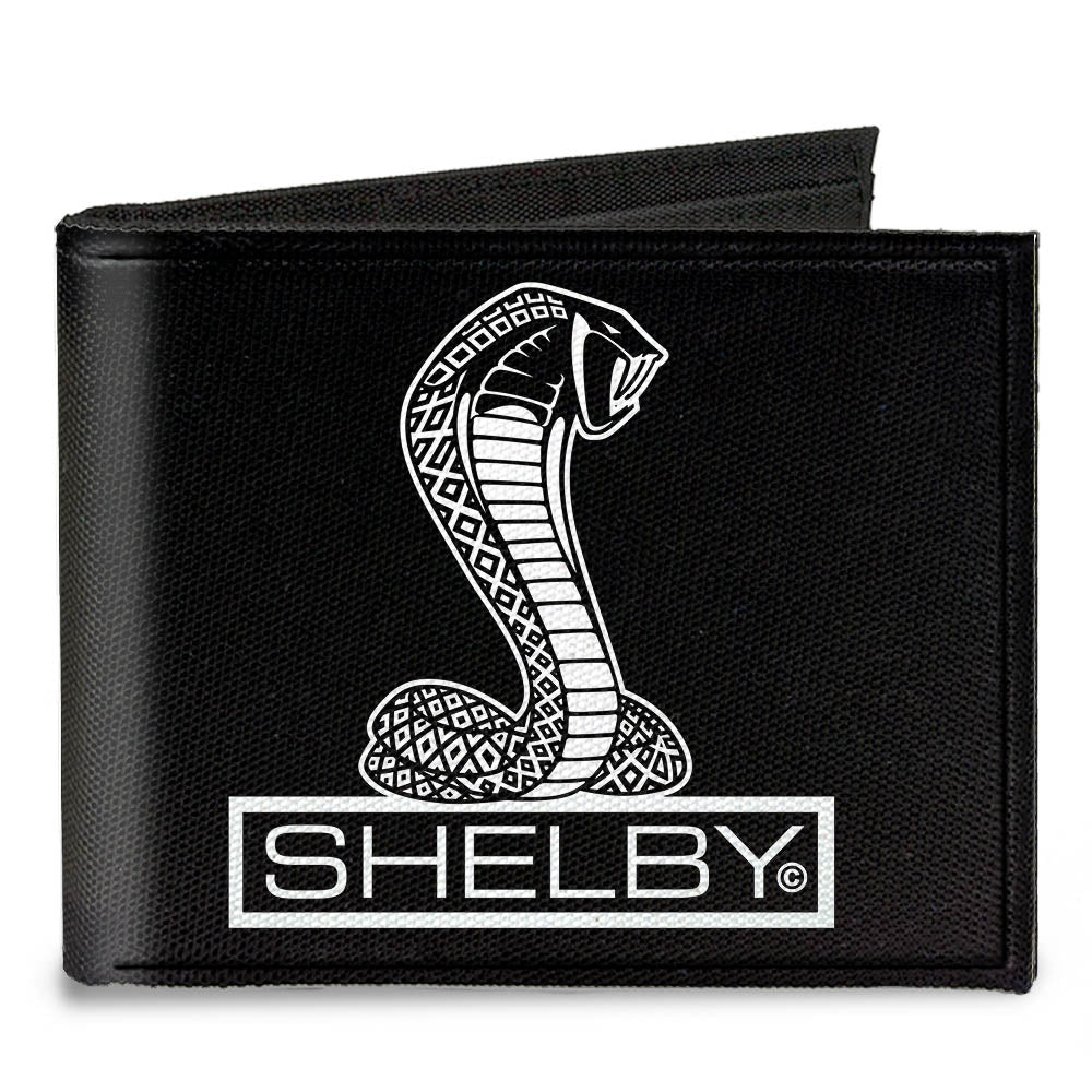 Canvas Bi-Fold Wallet - SHELBY Tiffany Box Black White