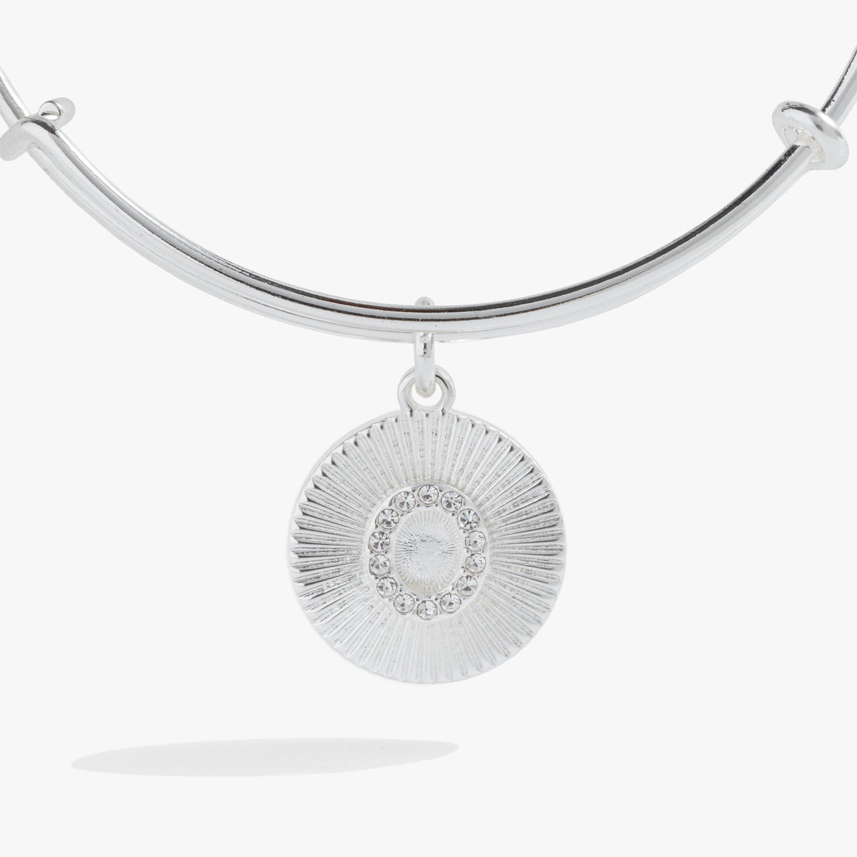 Initial O Pave Starburst Texture Bangle