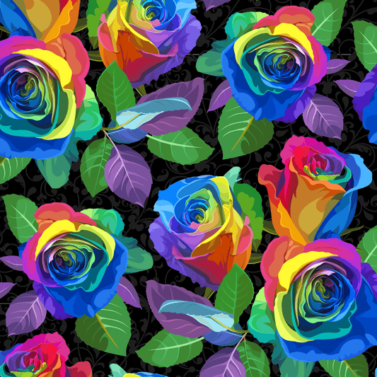 Rainbow Roses Full Length Leggings with Pockets