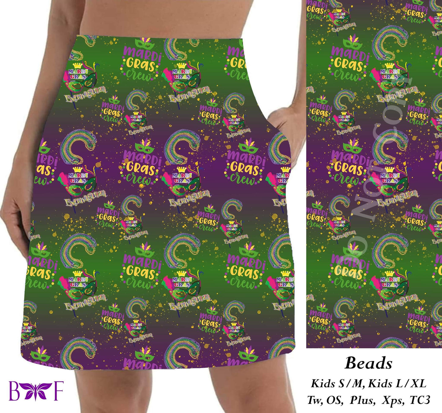 Mardi Gras Beads skort
