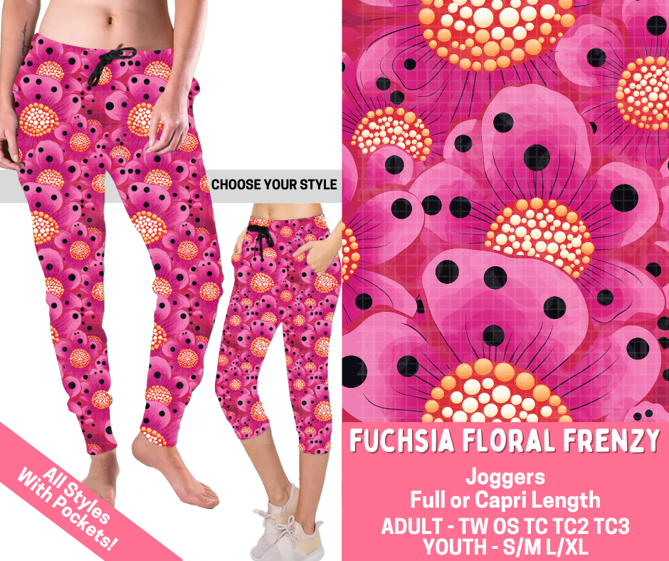 Preorder! Closes 2/16. ETA May. Fuchsia Floral Frenzy Combo Jogger Lengths