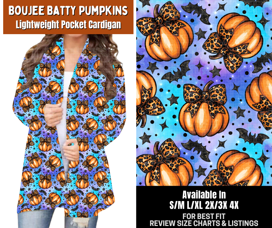 Preorder! Closes 7/13. ETA Oct. Boujee Batty Pumpkins Pocket Cardigan