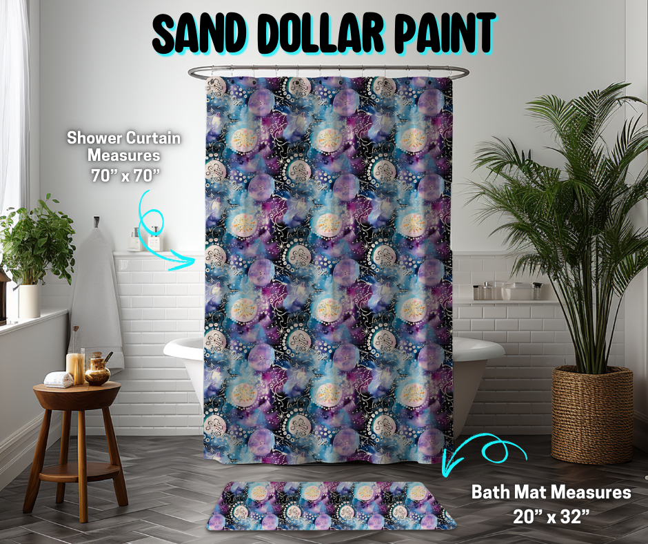 Preorder! Closes 3/26. ETA June. Sand Dollar Paint Custom Shower Curtain and/or Bath Mat