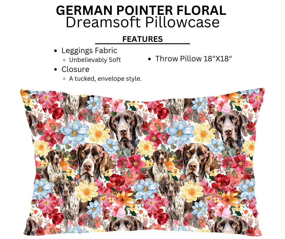German Pointer Floral Dreamsoft Pillowcases