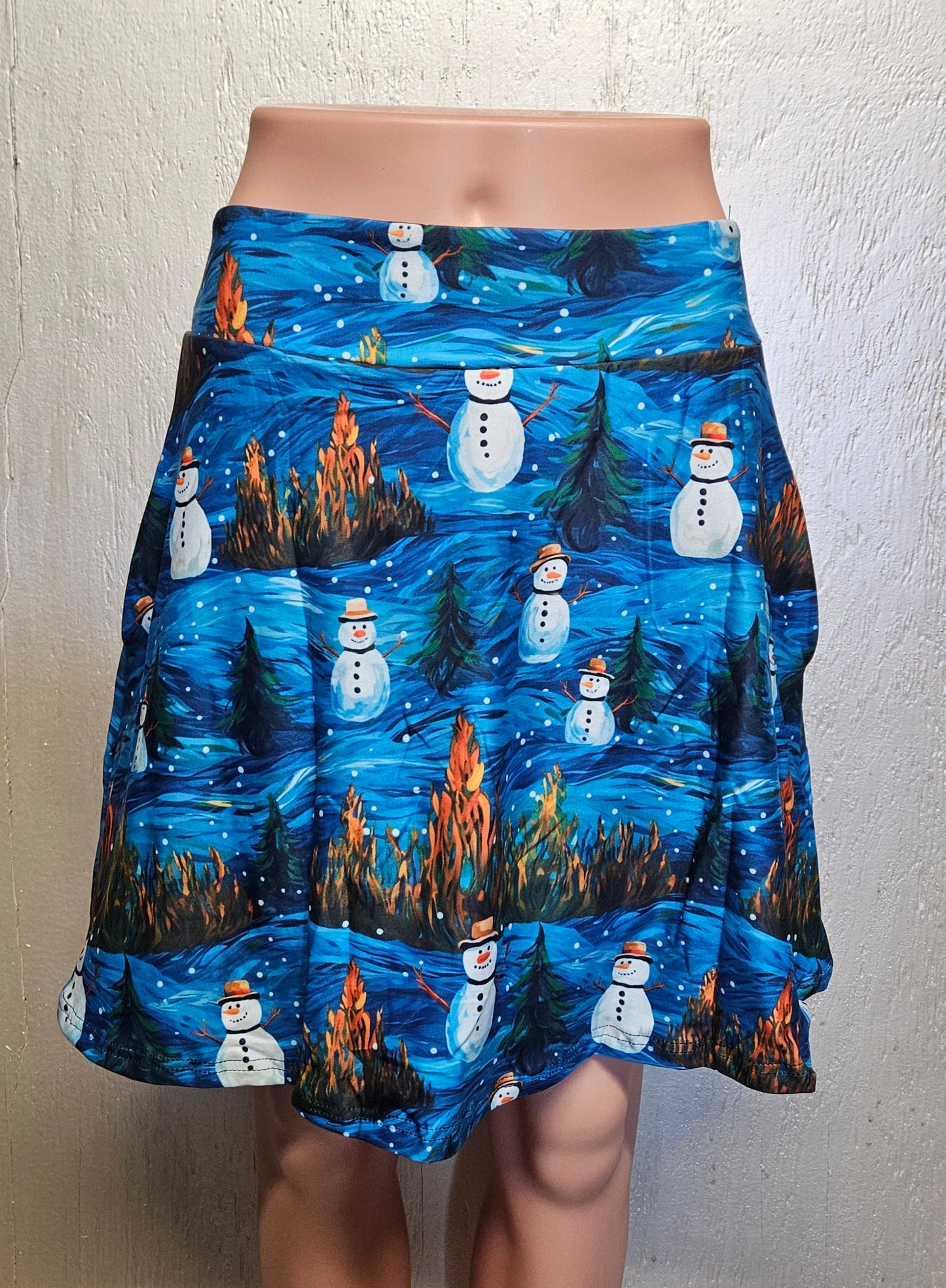 Painted Snowmen skorts and leggings with pockets