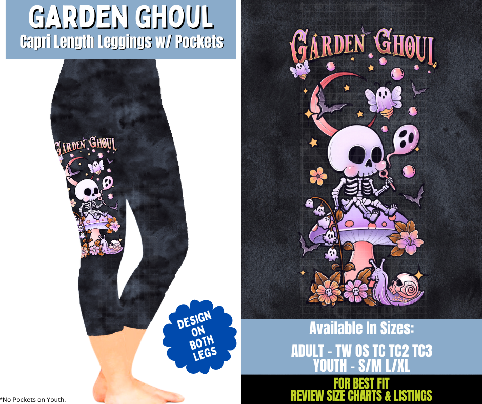 Preorder! Closes 12/15. ETA March. Garden Ghoul Capri Leggings w/ Side Leg Designs