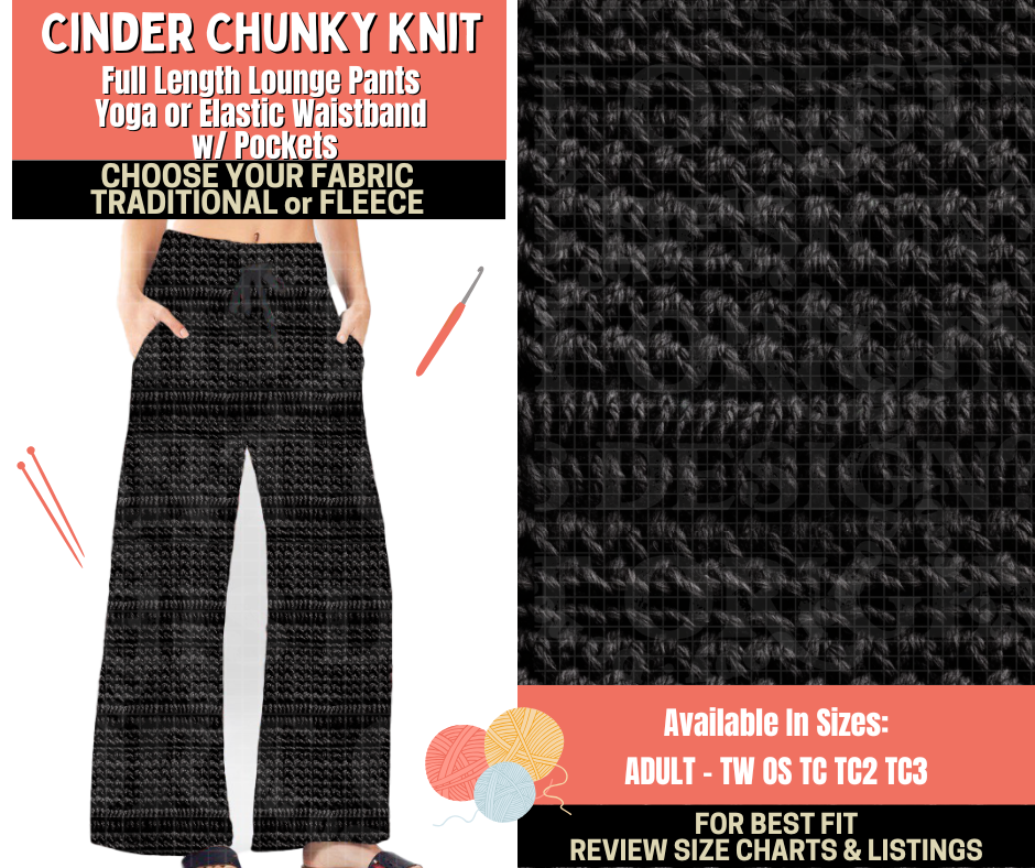 Preorder! Closes 10/1. ETA Dec. Cinder Chunky Knit Lounge Pants Choose Fleece or Traditional