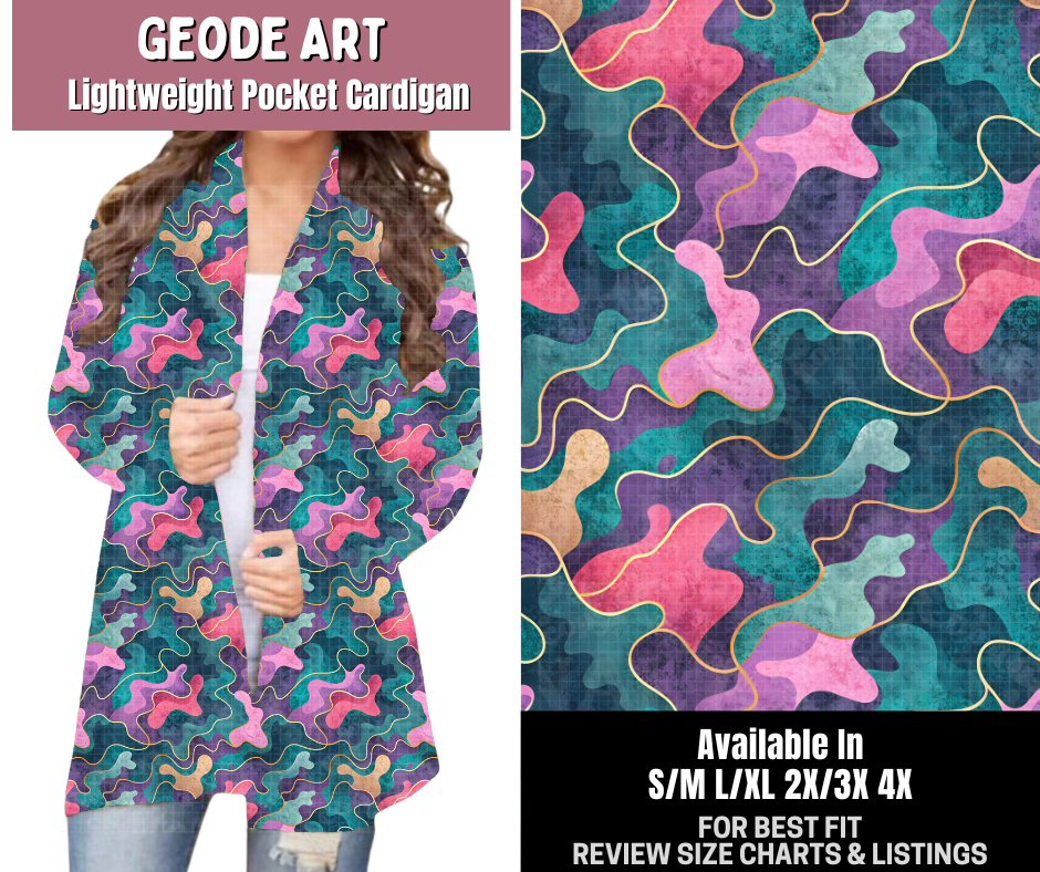 Preorder! Closes 6/4. ETA Sept. Geode Art Pocket Cardigan