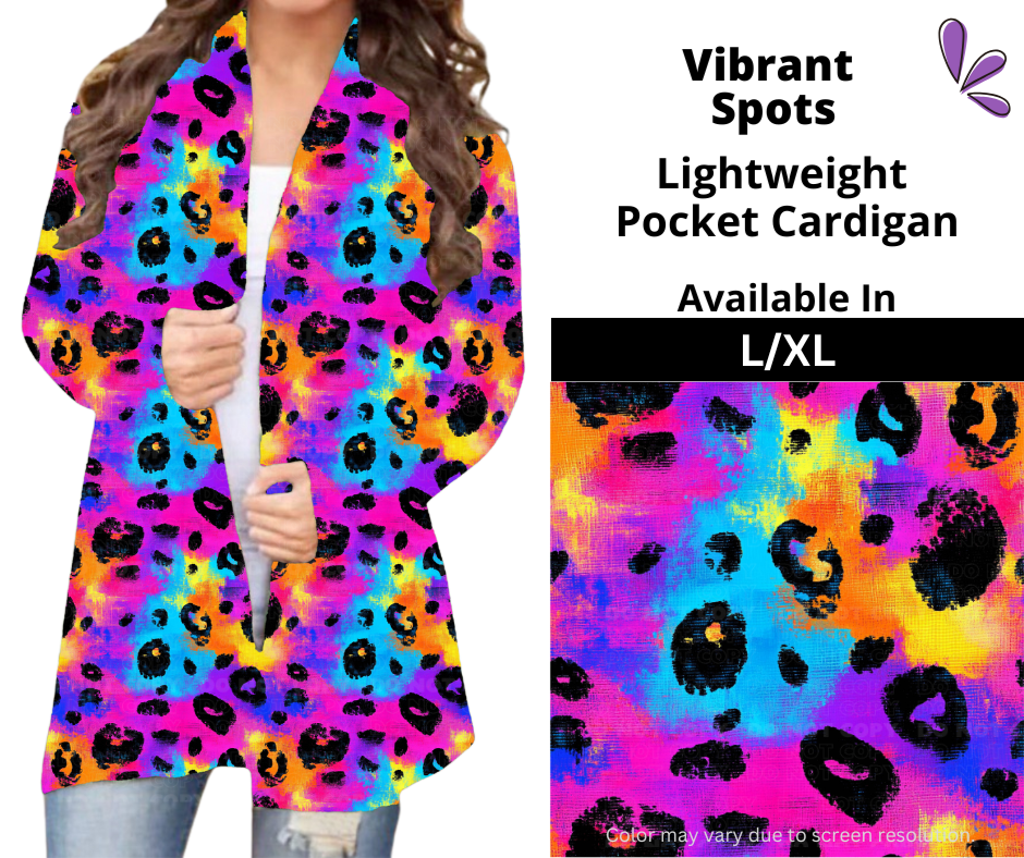 Vibrant Spots Pocket Cardigan