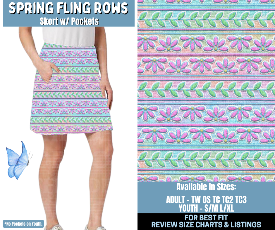 Preorder! Closes 1/15. ETA April. Spring Fling Rows Skort