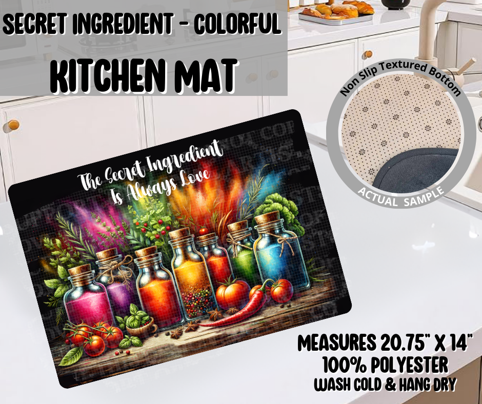 Preorder! Closes 9/10. ETA Dec. Secret Ingredient- Colorful Kitchen Mat