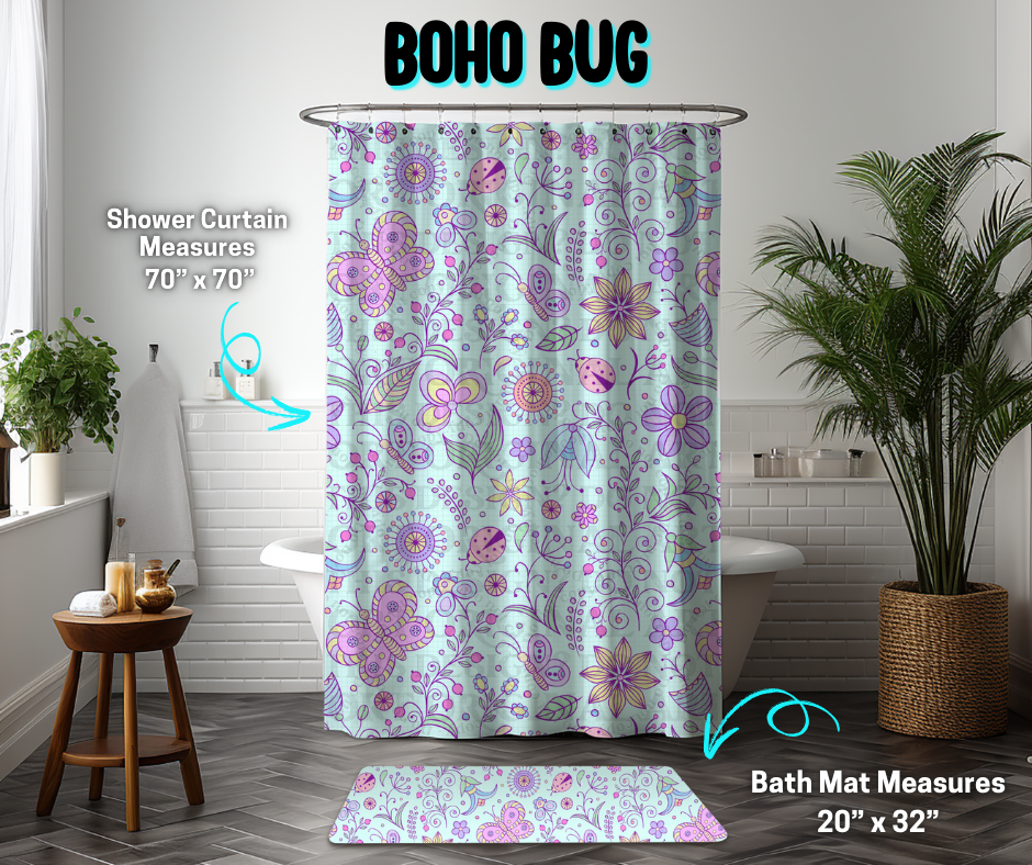 Preorder! Closes 3/26. ETA June. Boho Bug Custom Shower Curtain and/or Bath Mat