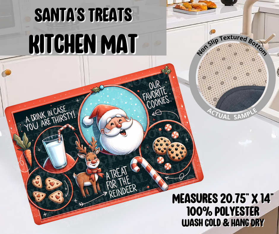 Preorder! Closes 9/10. ETA Dec. Santa's Treats Kitchen Mat