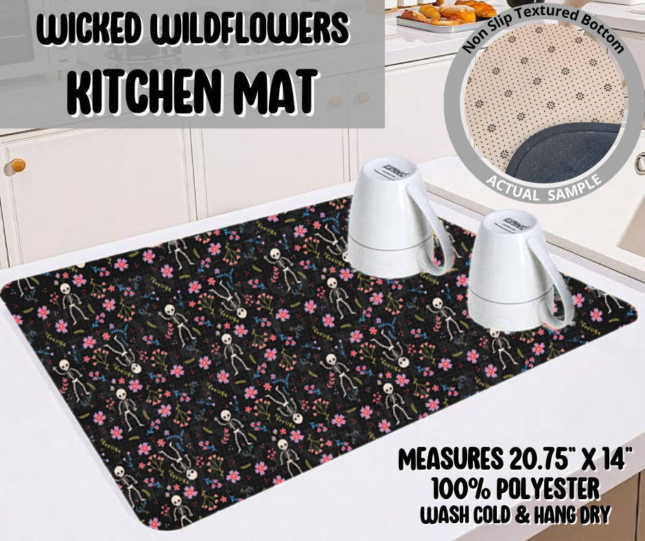 Preorder! Closes 11/26. ETA Feb. Wicked Wildflowers Kitchen Mat