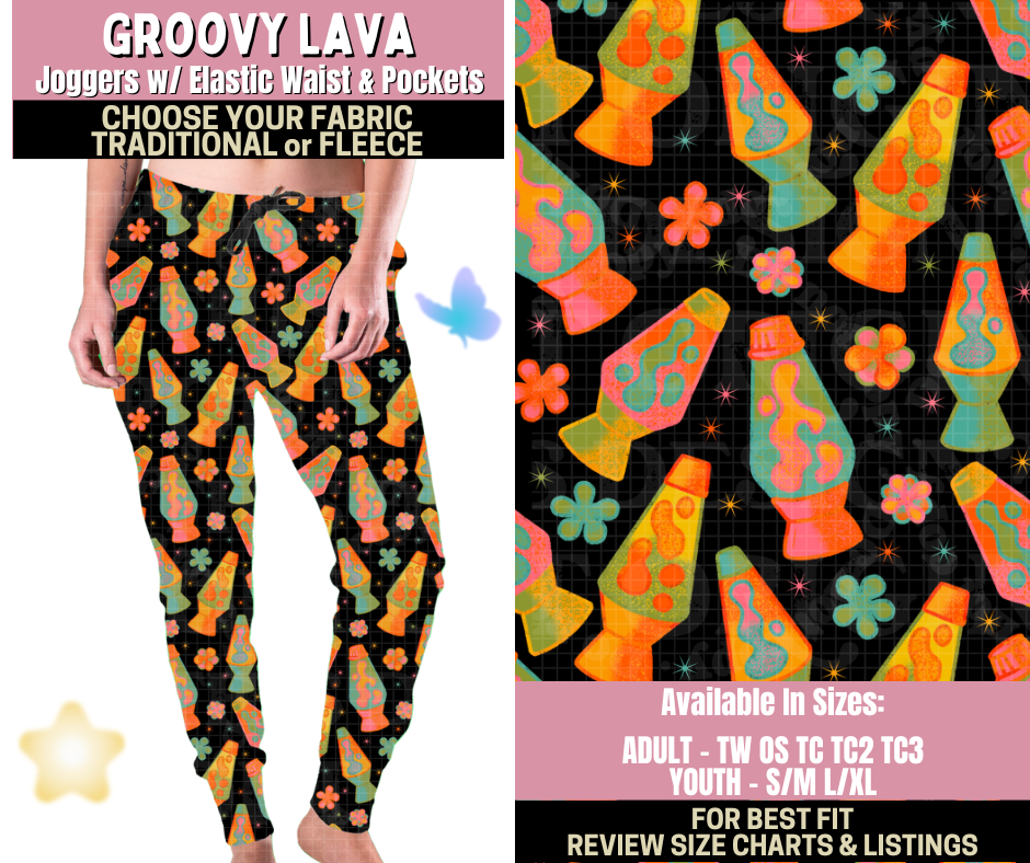 Preorder! Closes 9/25. ETA Dec. Groovy Lava Joggers Choose Fleece or Traditional