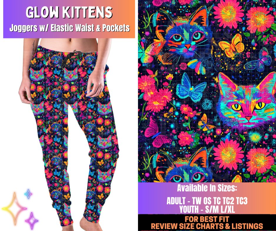 Preorder! Closes 12/10. ETA March. Glow Kittens Joggers