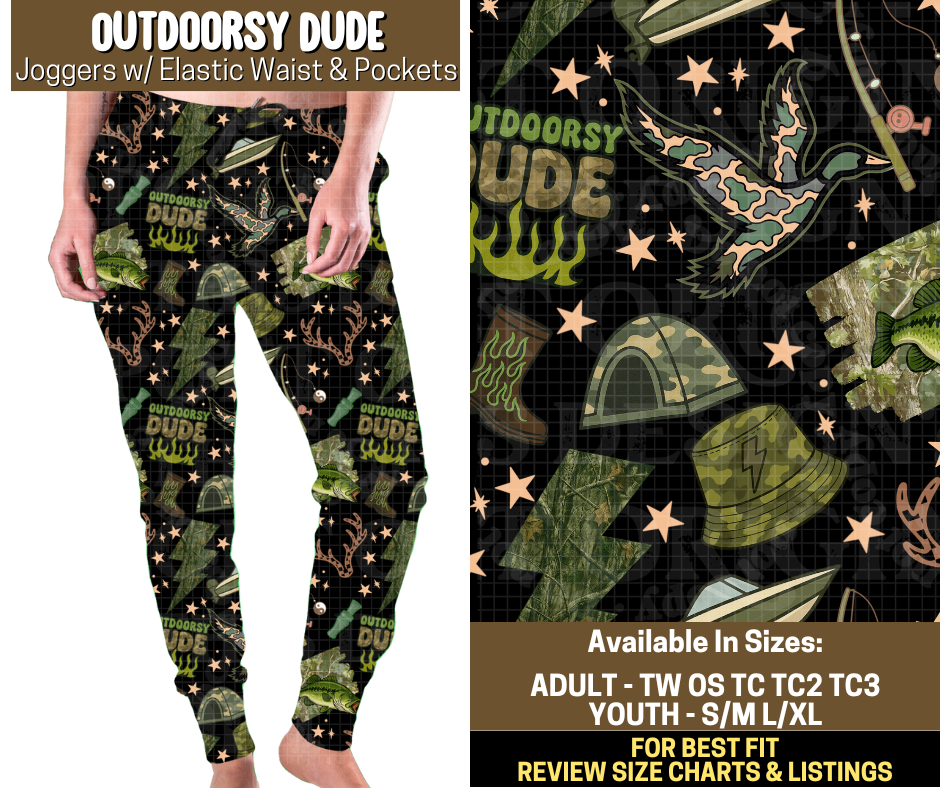 Preorder! Closes 9/12. ETA Dec. Outdoorsy Dude Joggers