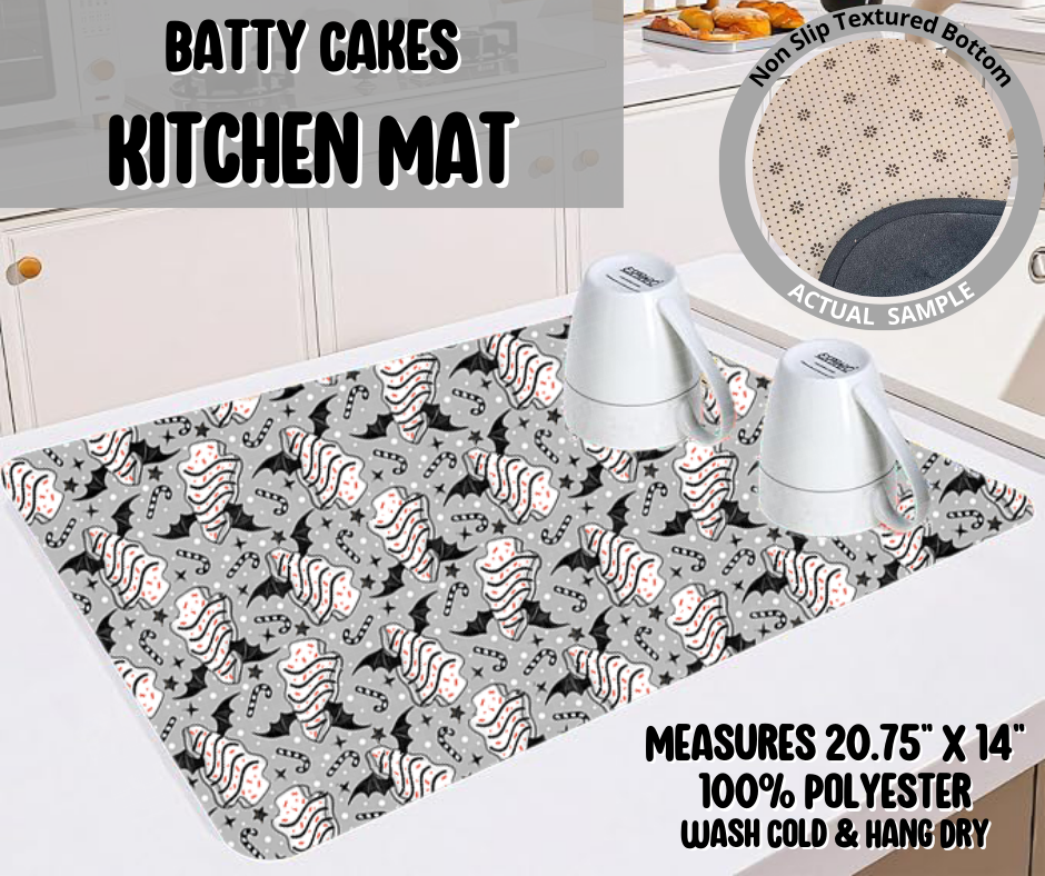 Preorder! Closes 9/10. ETA Dec. Batty Cakes Kitchen Mat
