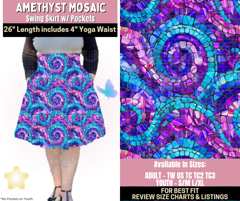 Preorder! Closes 9/25. ETA Dec. Amethyst Mosaic Swing Skirt