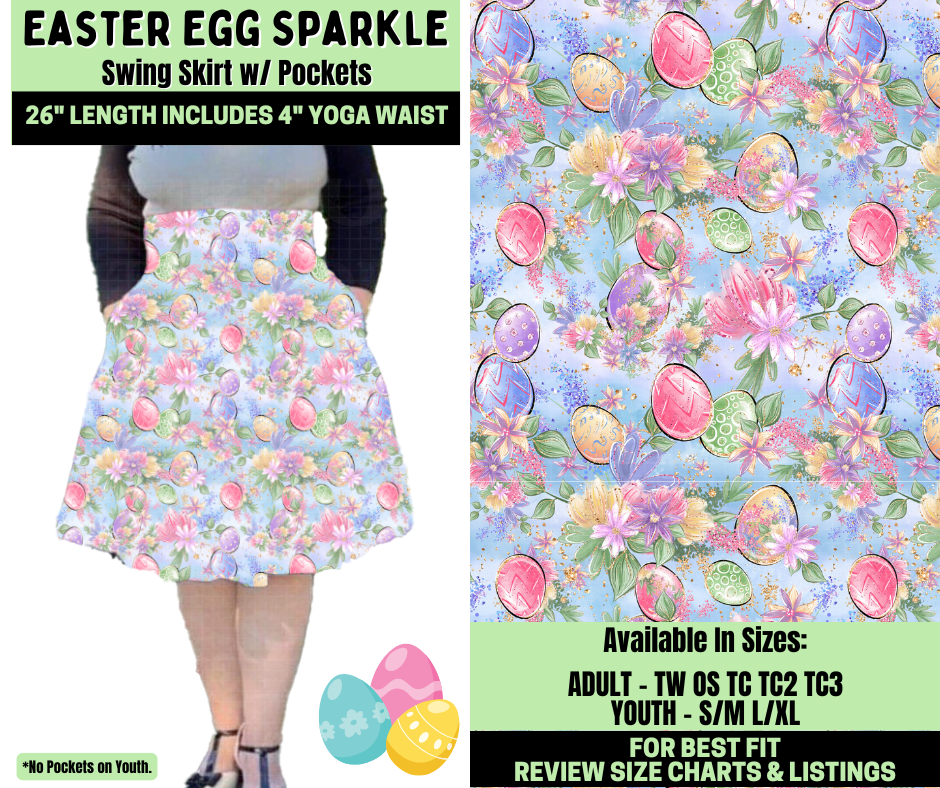 Preorder! Closes 1/19. ETA April. Easter Egg Sparkle Swing Skirt