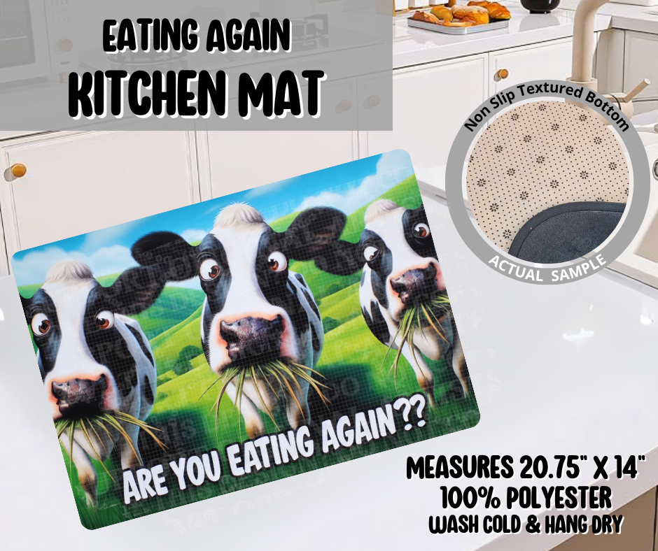 Preorder! Closes 11/26. ETA Feb. Eating Again Kitchen Mat