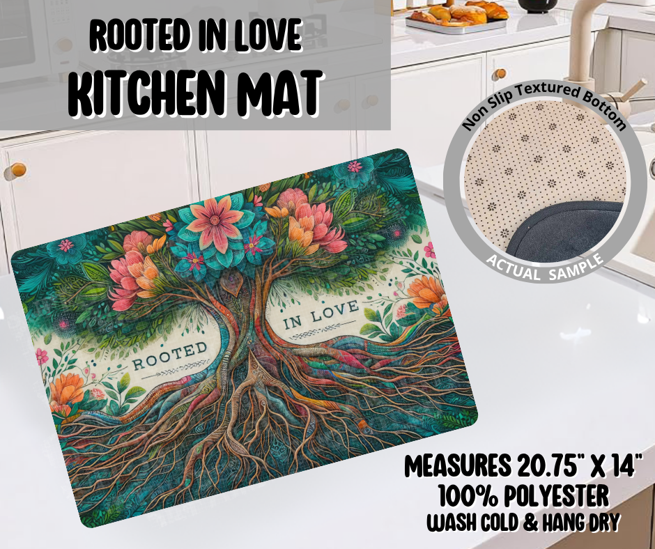 Preorder! Closes 11/26. ETA Feb. Rooted In Love Kitchen Mat