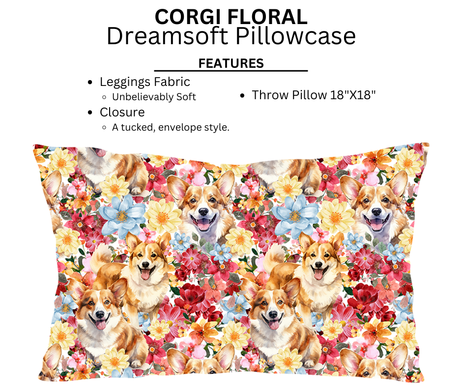 Corgi Floral Dreamsoft Pillowcases