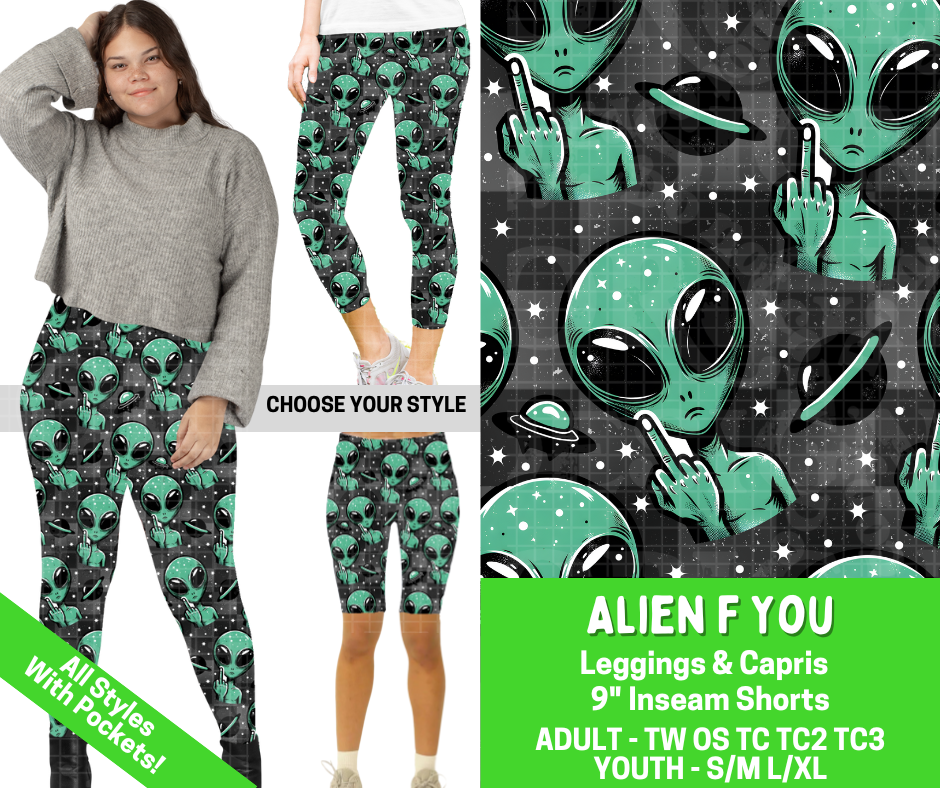 Preorder! Closes 2/25. ETA May. Alien F You Combo Legging Lengths
