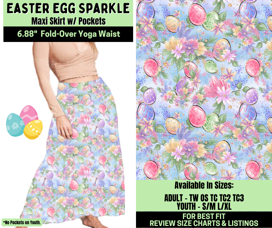 Preorder! Closes 1/19. ETA April. Easter Egg Sparkle Maxi Skirt