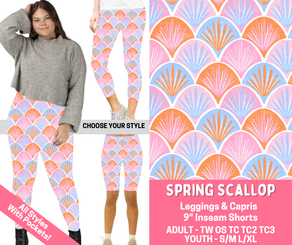 Preorder! Closes 2/16. ETA May. Spring Scallop Combo Legging Lengths