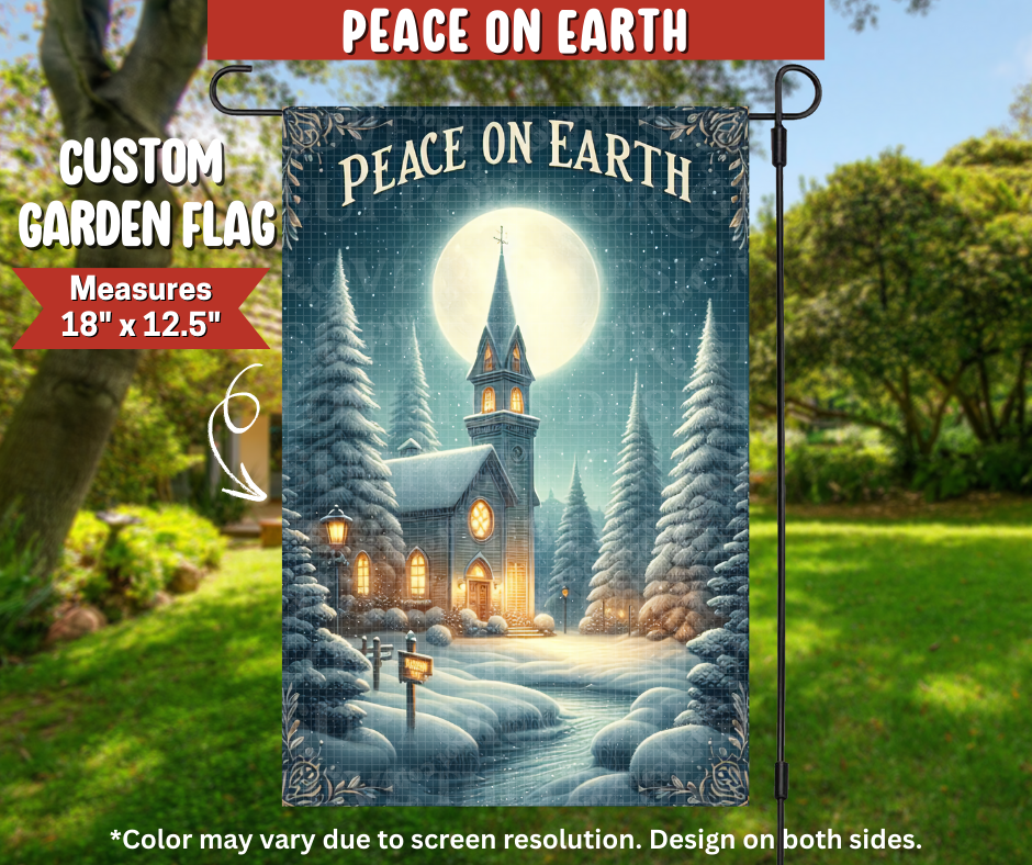 Preorder! Closes 9/22. ETA Dec. Peaceful On Earth Garden Flag