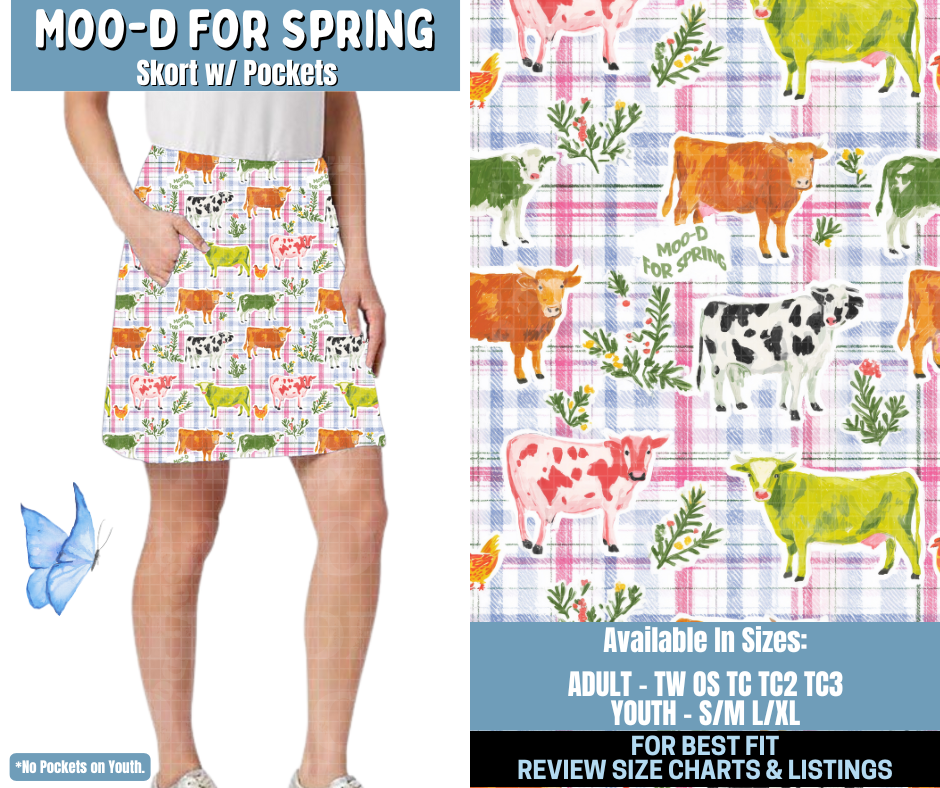 Preorder! Closes 1/15. ETA April. Moo-d For Spring Skort