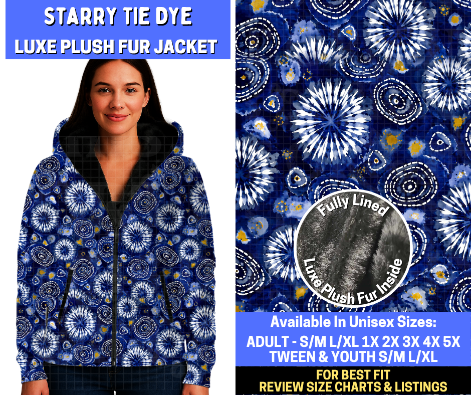 Preorder! Closes 10/29. ETA Jan. Starry Tie Dye Luxe Fur Jacket