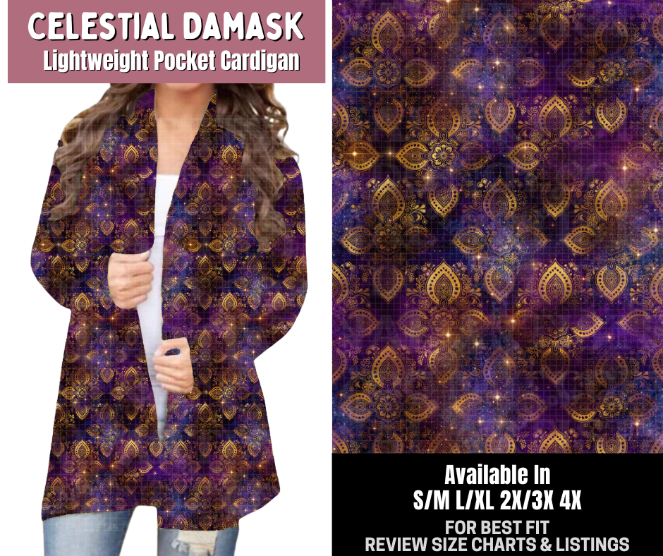 Preorder! Closes 6/4. ETA Sept. Celestial Damask Pocket Cardigan