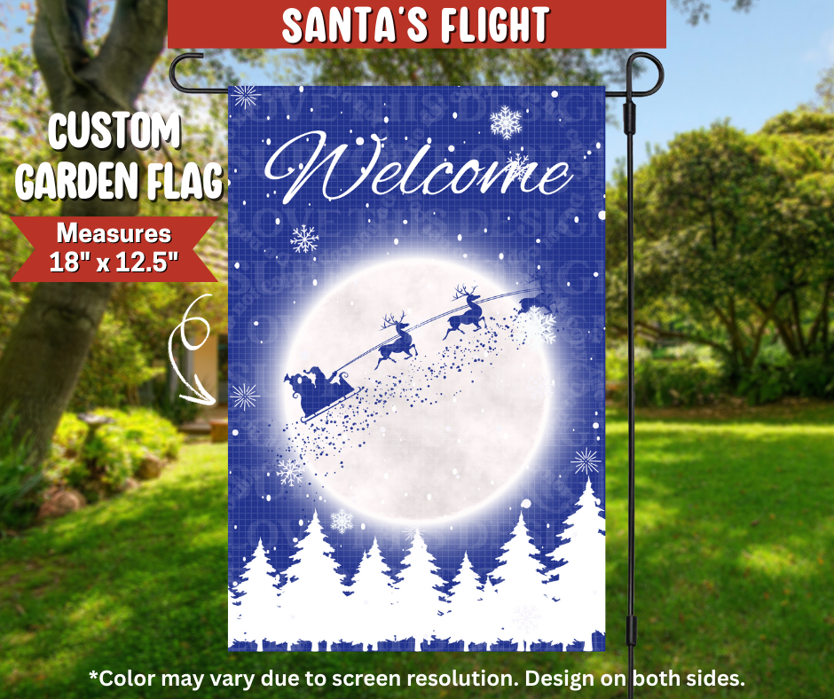 Preorder! Closes 9/22. ETA Dec. Santa's Flight Garden Flag