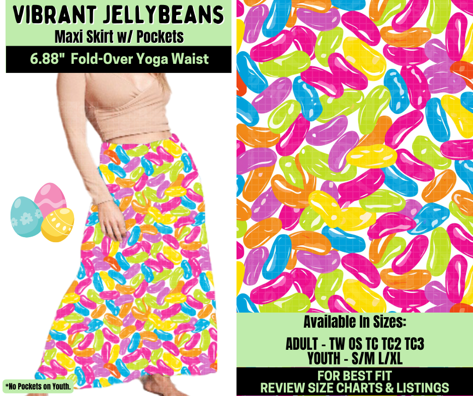 Preorder! Closes 1/19. ETA April. Vibrant Jellybeans Maxi Skirt