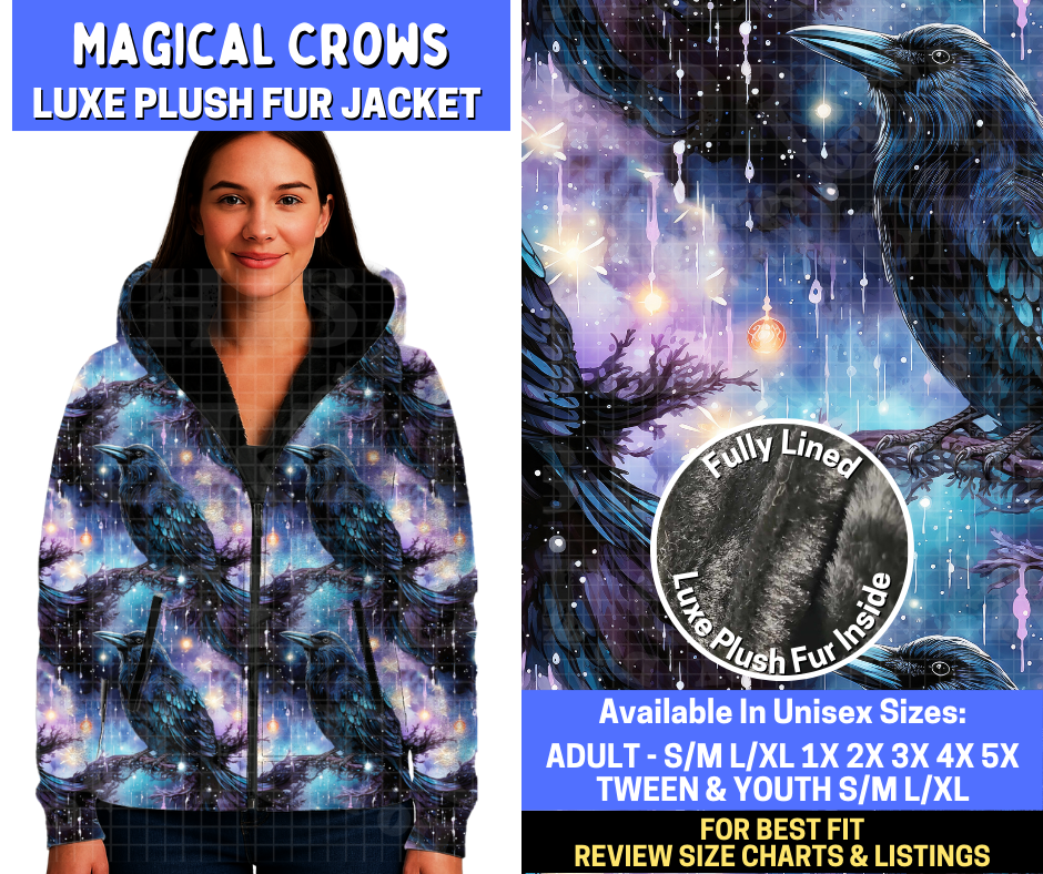 Preorder! Closes 10/20. ETA Jan. Magical Crows Luxe Fur Jacket