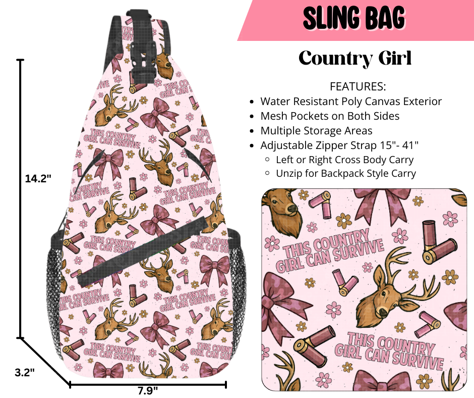 Preorder! Closes 9/17. ETA Dec. Country Girl Sling Bag