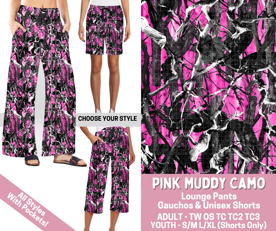 Preorder! Closes 2/23. ETA May. Pink Muddy Camo Combo Lounge Lengths