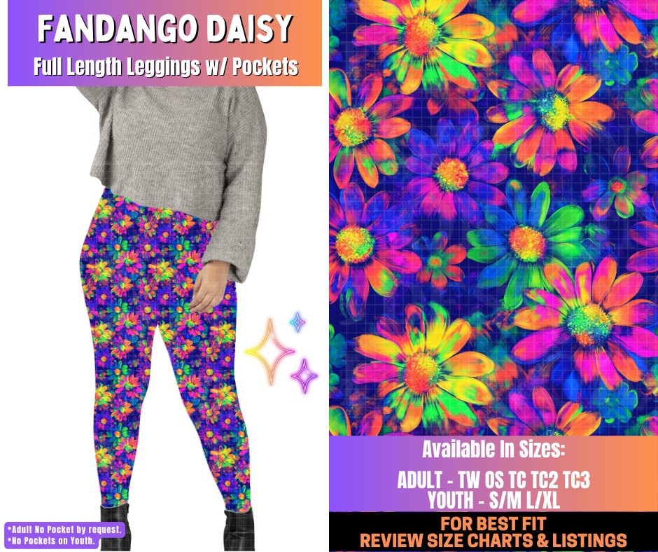 Preorder! Closes 12/10. ETA March. Fandango Daisy Full Length Leggings w/wo Pockets