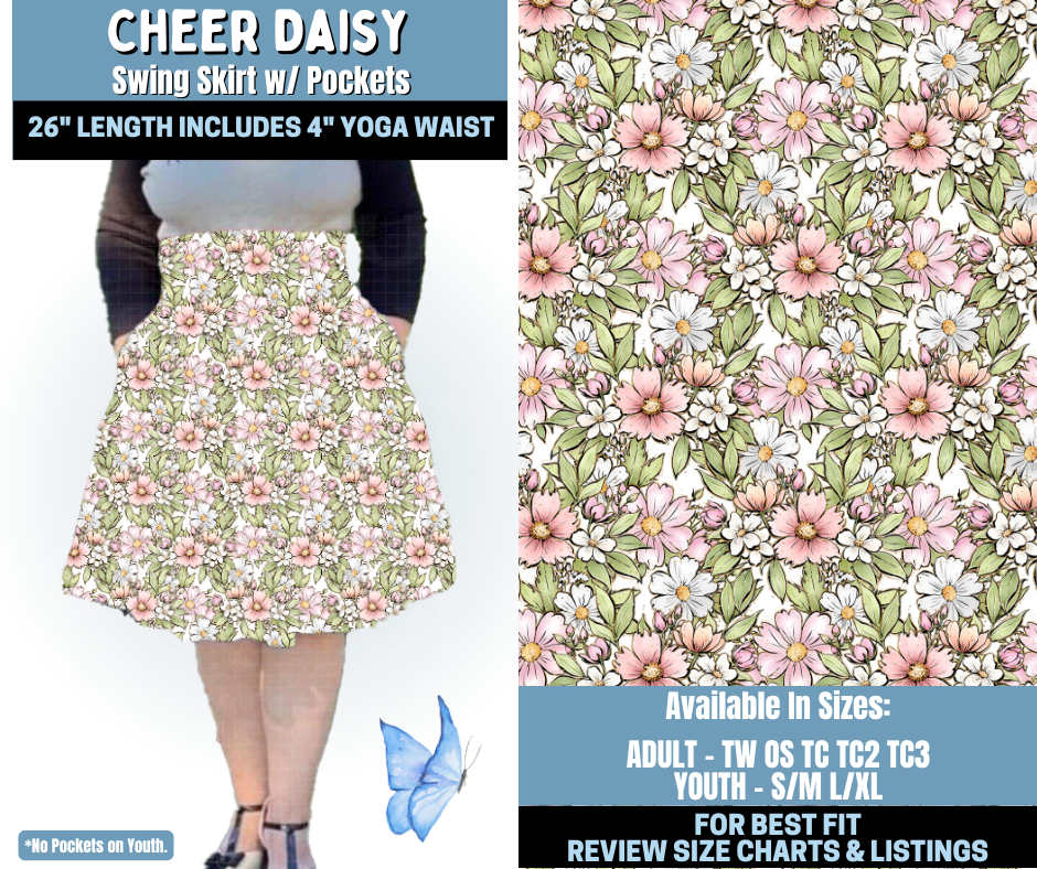 Preorder! Closes 1/15. ETA April. Cheer Daisy Swing Skirt