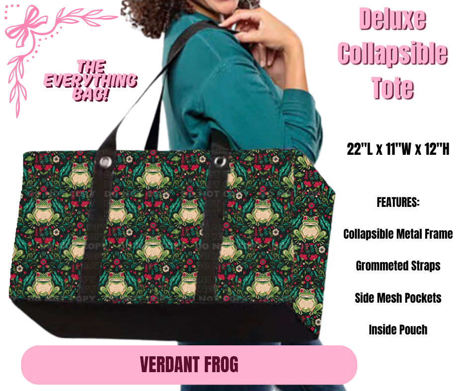 Preorder! Closes 11/27. ETA Feb. Verdant Frog Collapsible Tote