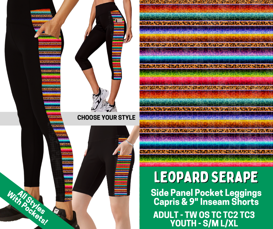 Preorder! Closes 2/18. ETA May. Leopard Serape Combo Side Panel Legging Lengths